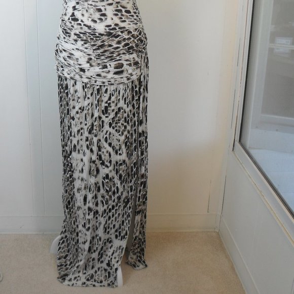 Halston Heritage Animal Print Strapless Gown - Picture 6 of 7